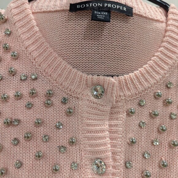 Boston Proper Blush Pink Embellished Sweater XXS - Picture 3 of 7